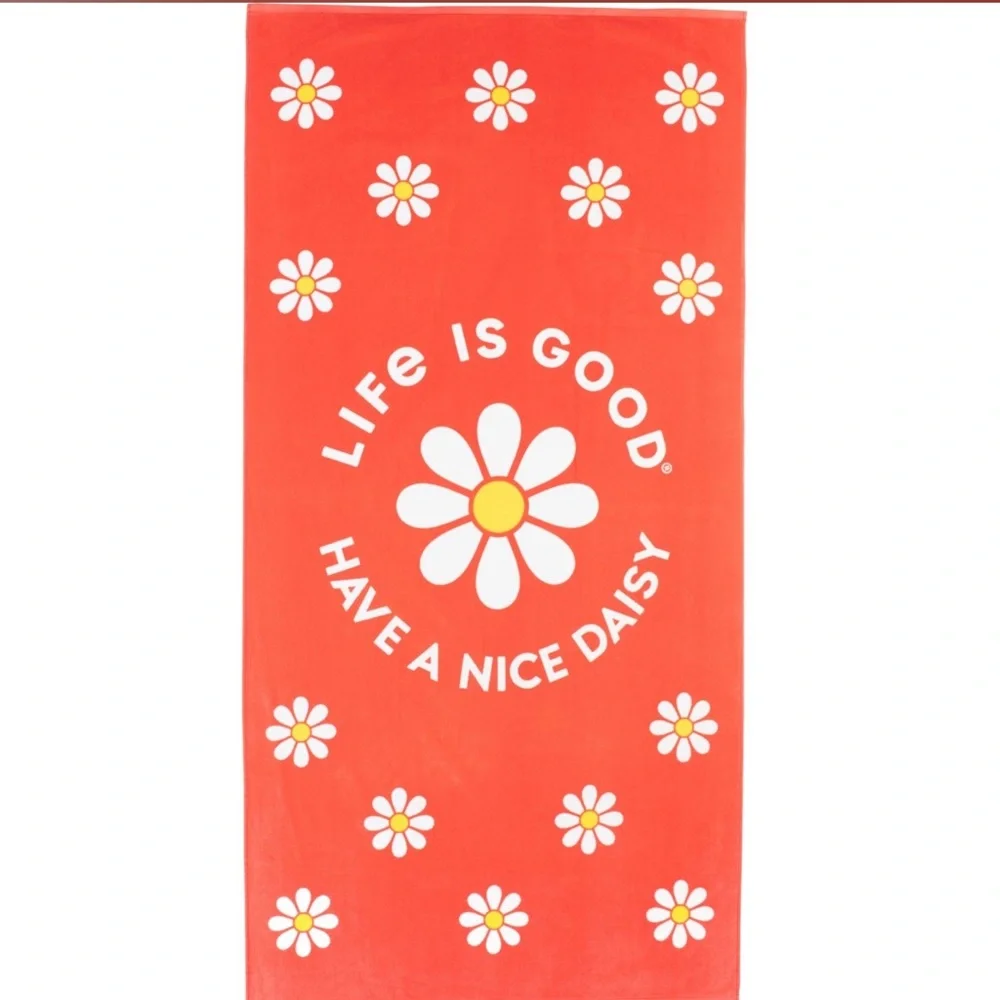 Life Is Good Oversized Have a Daisy Day Beach Towel - 370 gsm, 36” x 68